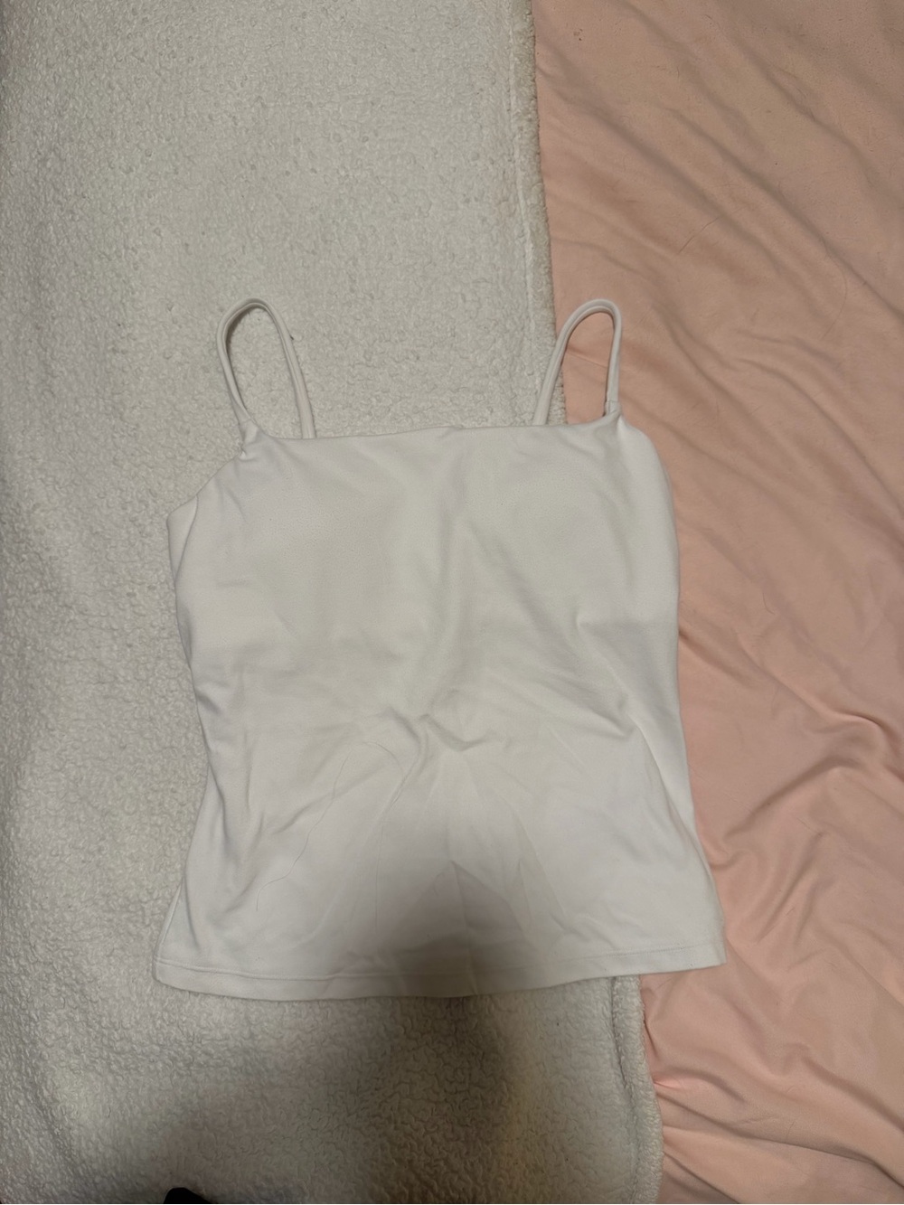 Oner Active White Strappy Tank with Built in Bra Shelf